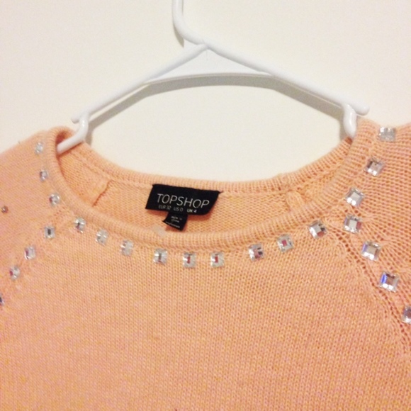 TOPSHOP RARE PINK JEWEL EMBELLISHED SWEATER 0/XS - Picture 5 of 8